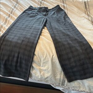 American Eagle Outfitters Women's Gray Plaid Wide Leg Pants